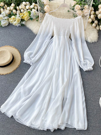 Spring Elegant Dress White