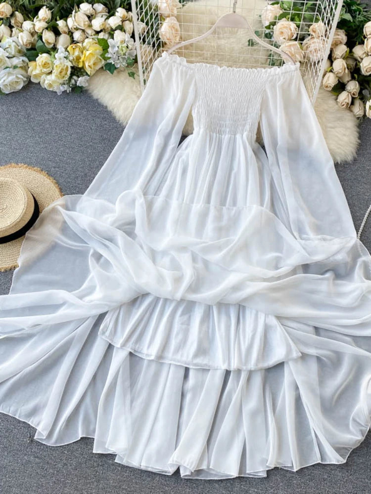 Spring Elegant Dress White