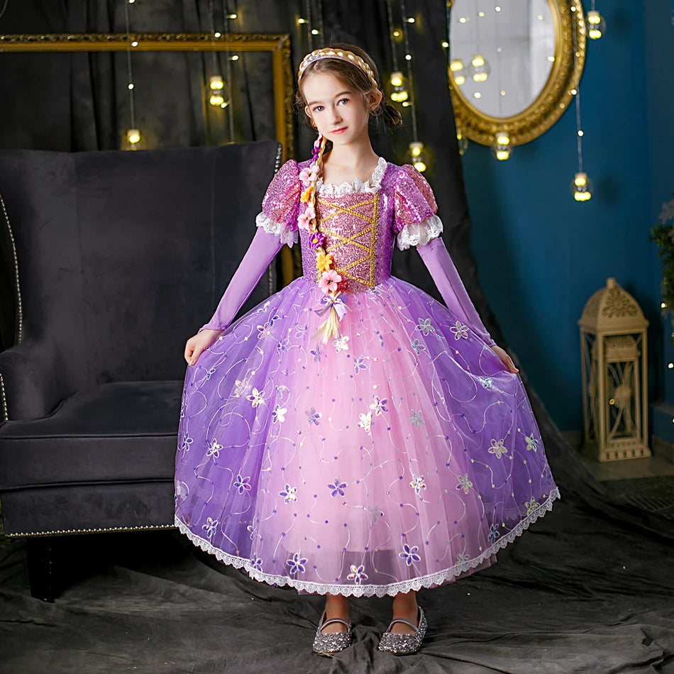 Rapunzel Princess Girl Dress Party
